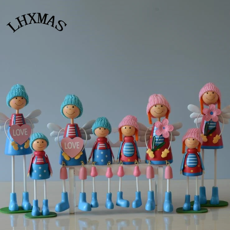 

4pcs/set Resin Crafts Decorations Warm Family Home Ornaments Hanging Feet Dolls Fairy Garden Mini Figurines E439