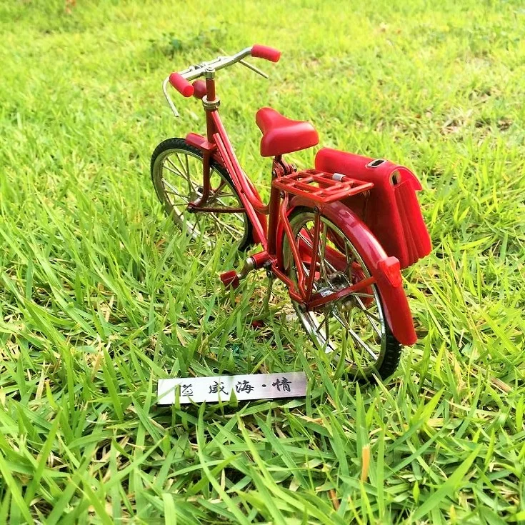 Diy Миниатюрный Сборный Металлический Красный велосипед Модель Горная дорога велосипед игрушки для детей день рождения Рождественский подарок