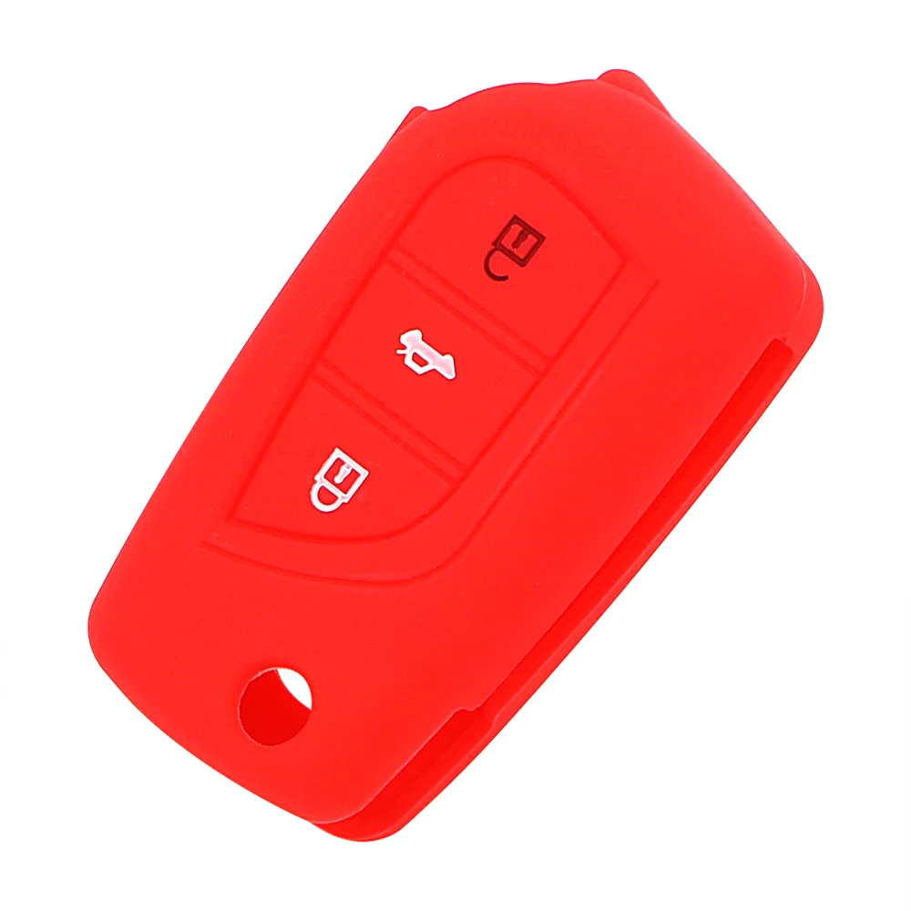 Key Cover Case Silicone Car Remote Key Fob Shell For Toyota Auris