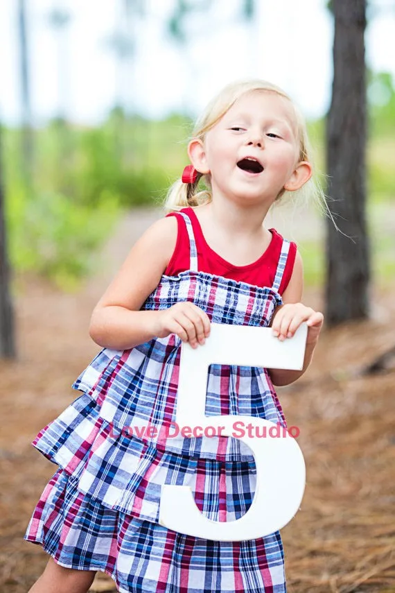 0-9 Sign Age Photo Prop - Wooden pvc  Age Numbers for Children Photos - Large Wooden pvc Numbers