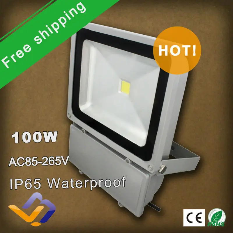 

2pcs/lot free shipping factory sale! 100W IP65 waterproof LED FloodLight single color Outdoor Lighting high power lamp