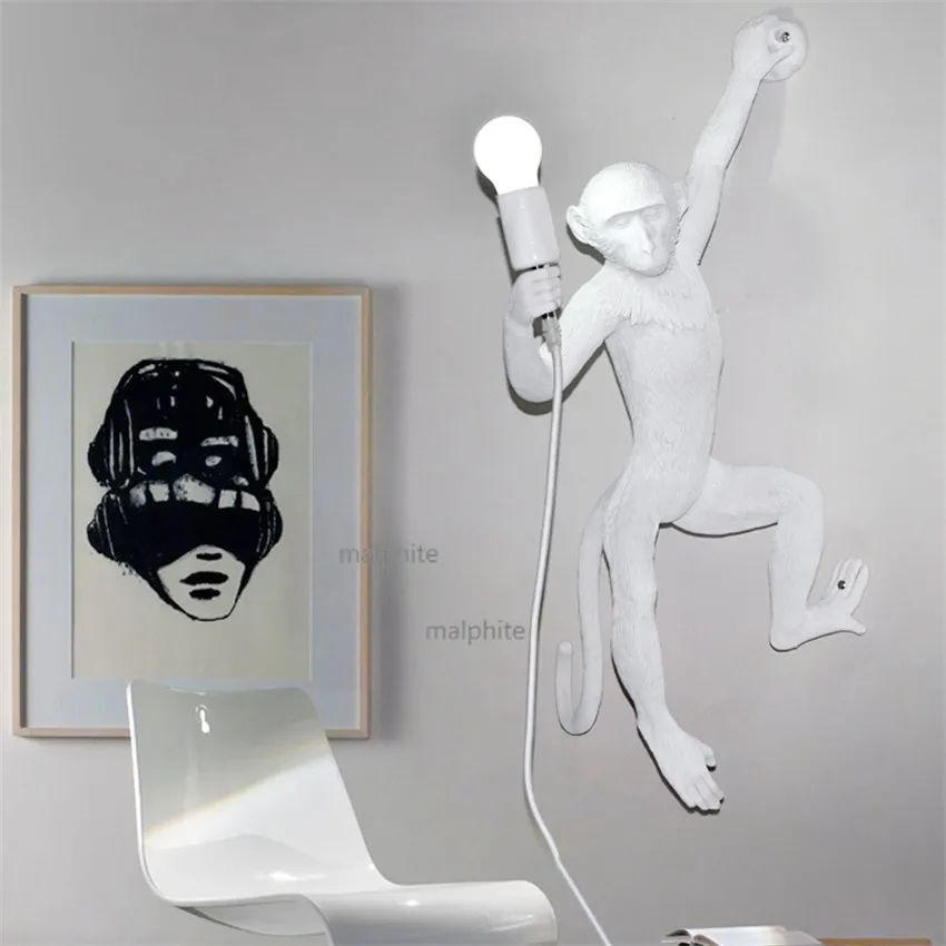 

Modern Simple Pendant Lamp Creative Personality Resin Monkey LED Pendant Lights Living Room Bedroom Decor Lighting Light Fixture