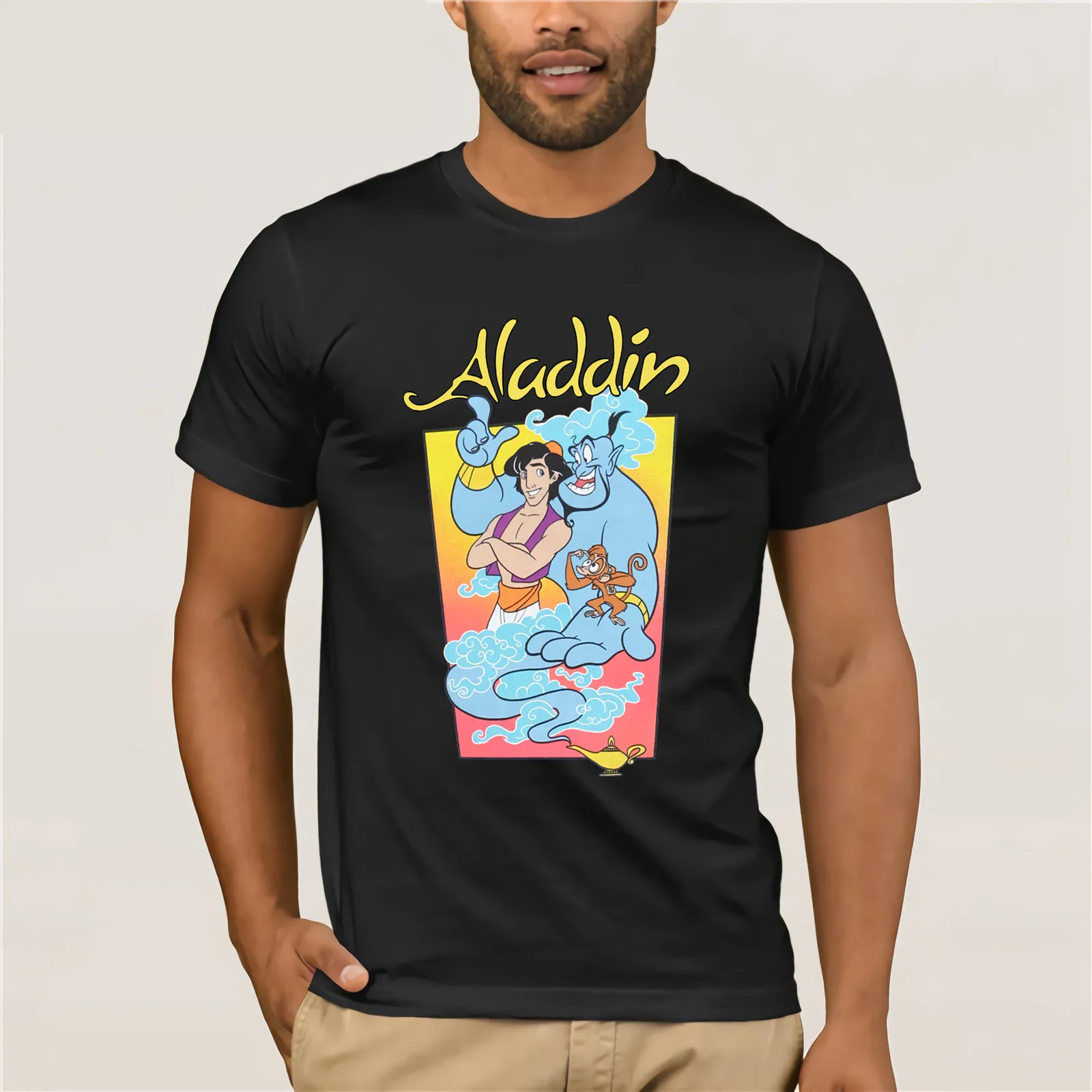 

Aladdin T-Shirt Fashion men's T-shirts clothing printing cotton men's collar shirt Hot men's fun casual print T-shirt