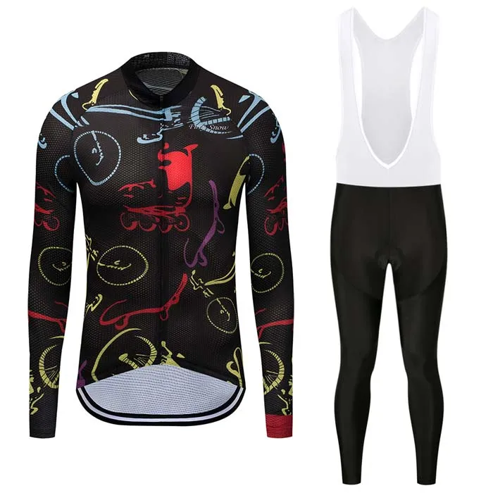 Зимняя одежда для велоспорта, мужская термо флисовая профессиональная команда, одежда для велоспорта, комплект для горного велосипеда, Униформа, Джерси, набор, облегающий костюм, спортивная одежда - Цвет: jersey and pants