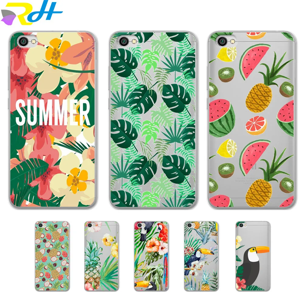 

For xiaomi A2 silicone soft shell Stylish tropical wind cover For xiaomi mi 5X 6 8 A2 Lite case