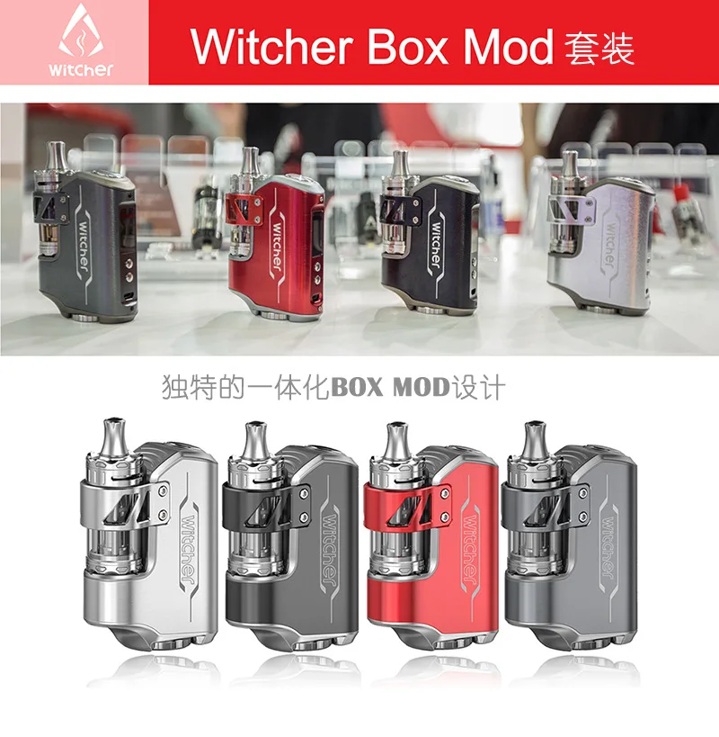 

Original ROFVAPE Witcher 75W Kit Witcher 75W BOX MOD with 5.5ml Submerged Atomizer ROFVAPE E Cigarette Vape Kit
