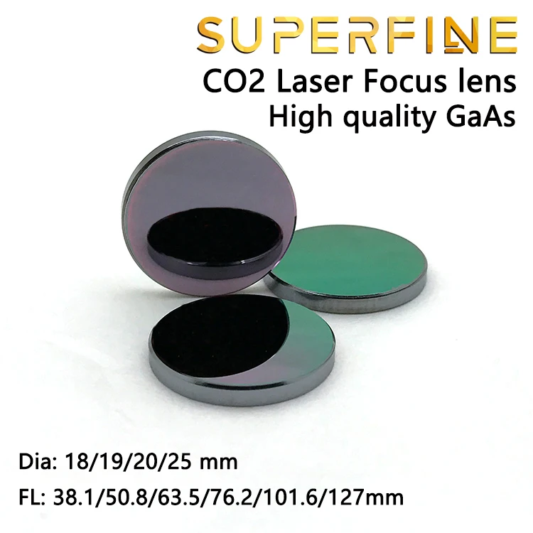 Superfine GaAs Focus Lens Dia. 18 19 20 25mm FL 50.8 63.5 101.6mm 1.5-4" for CO2 Laser cutting engraving machine