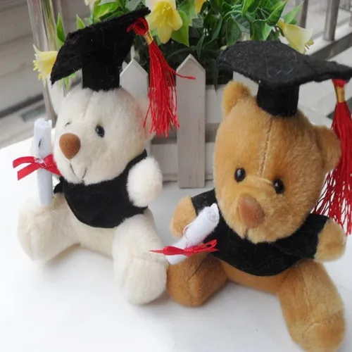 graduate teddy bears plush pendants,DIY animal bouquet toys key chain,Christmas gifts graduation memorabilia souvenirs 4