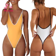 Pacento One Pice костюм однотонный сексуальный цельный купальник купальник женские цельные купальники бразильский купальник-монокини Женское боди