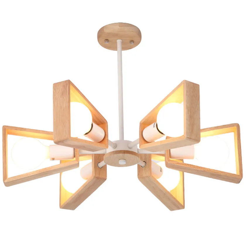 

Nordic Wood Loft Lustres LED Chandelier Adjustable E27 Hanging Lamp For Dining Room Abajur Vintage Hanglamp Lighting Fixtures