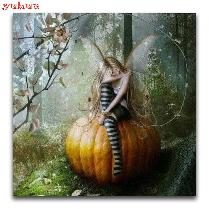 

Full Square Diamond embroidery Cross stitch Cartoon Full Round Diamond painting beauty DIY 3D Diamond mosaic pumpkin