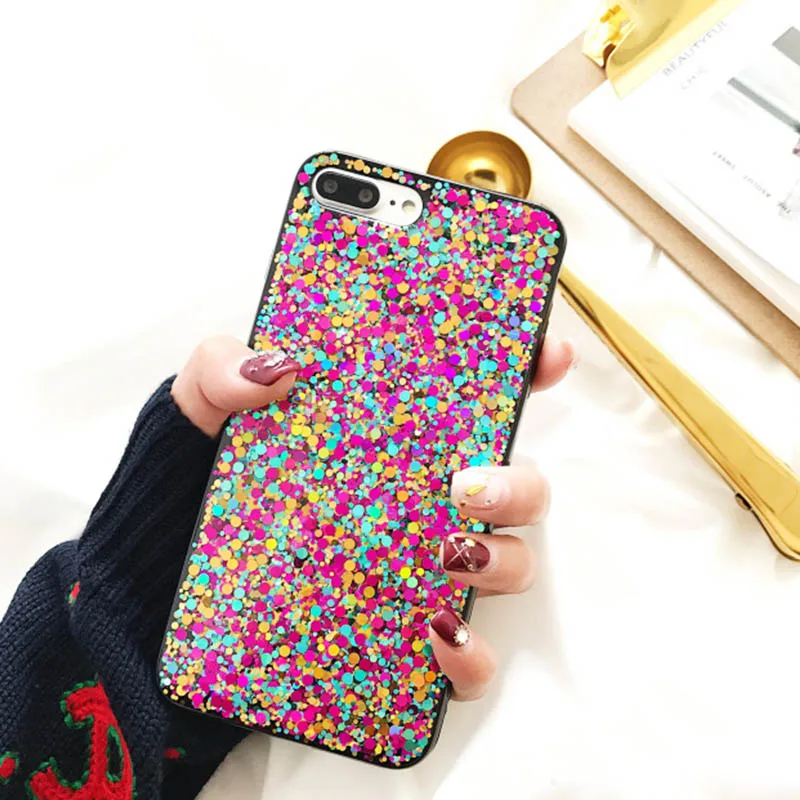 Kerzzil красочные блестящие Блестящие Блестки Чехлы для iPhone X XR XS Max Чехол Мягкий