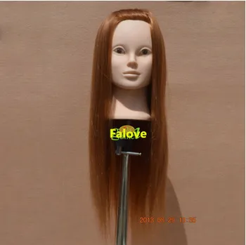 

Free Shipping Hair Training Head Long Hair Hairdressing Cutting Training Mannequin Head With Clamp