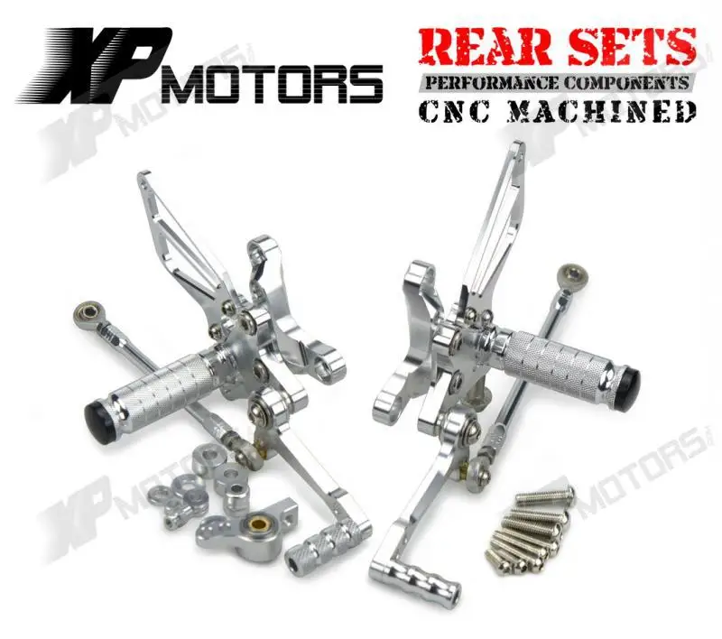 

Silver CNC Adjustable Foot Pegs Racing Foot Pegs Pedals Rear Sets For Ducati 848 2008 2009 2010