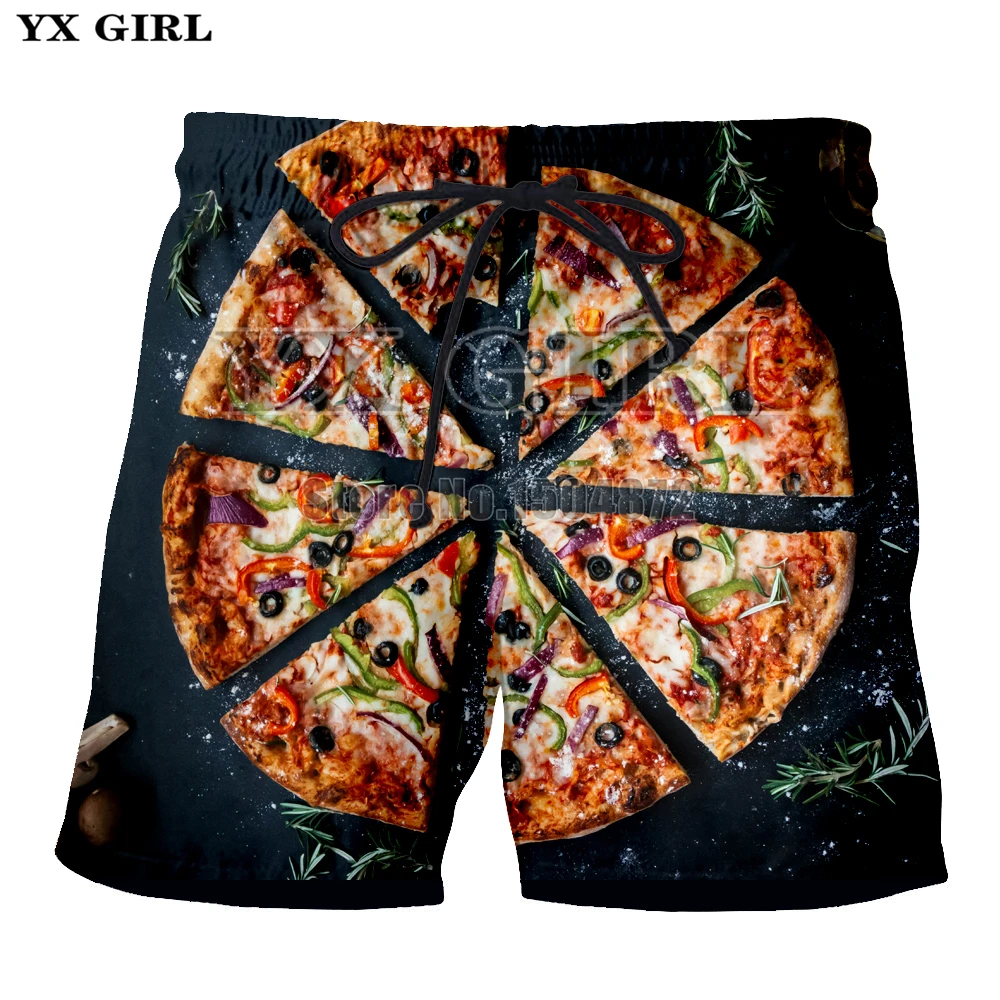 2018 Summer Mens Casual Shorts Delicious Food Pizza Hamburger 3d Printed Beach Shorts Men Loose Trousers With Drawstring 2018 Summer Mens Casual Shorts Delicious Food Pizza Hamburger 3d Printed Beach Shorts Men Loose Trousers With Drawstring