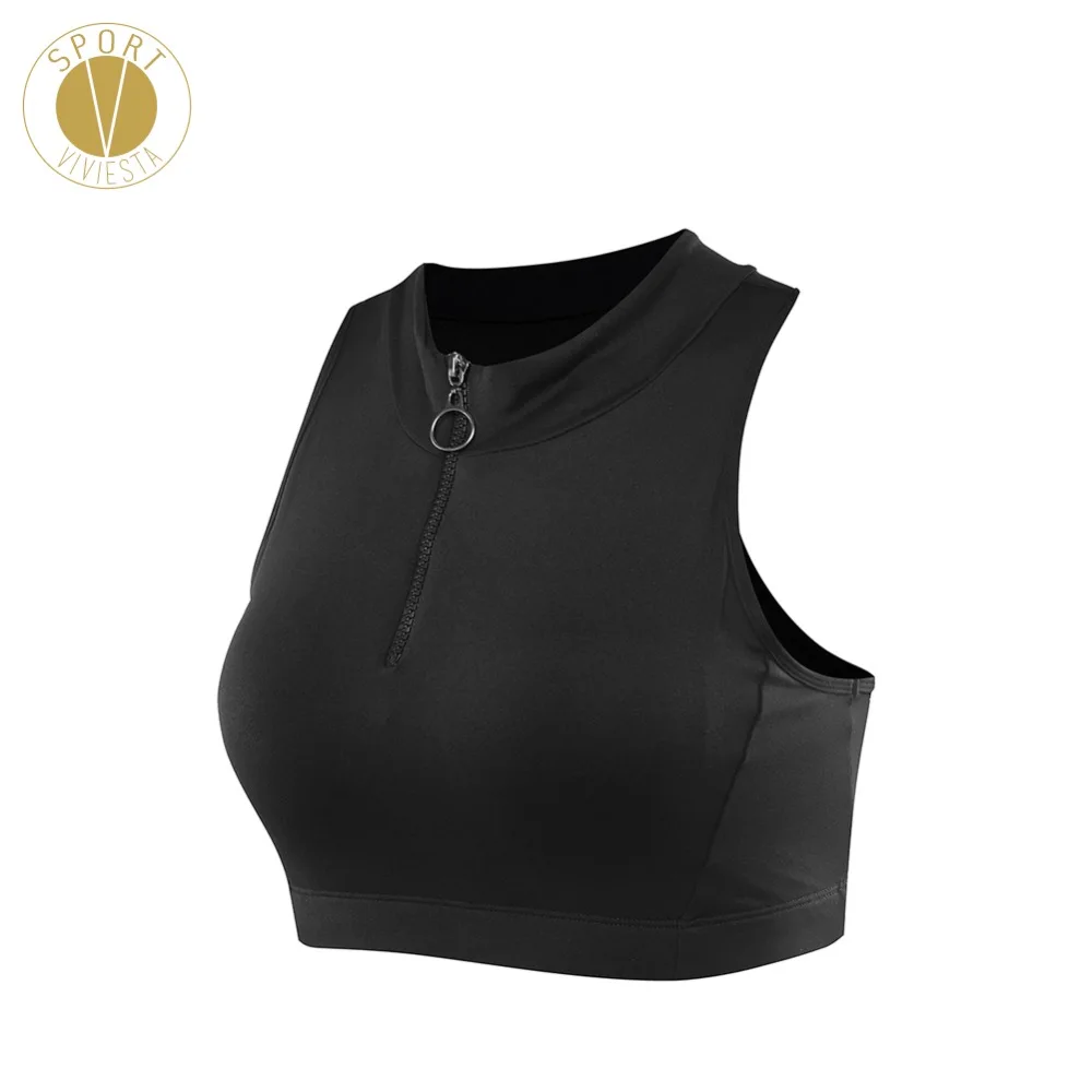 High Neck With Zipper Sports Bra Women's Running Run Boxing Yoga Style