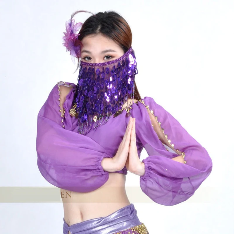 

New Shinning Sequins Face Veil Belly Dance Accessories 9 color to choose faceveil