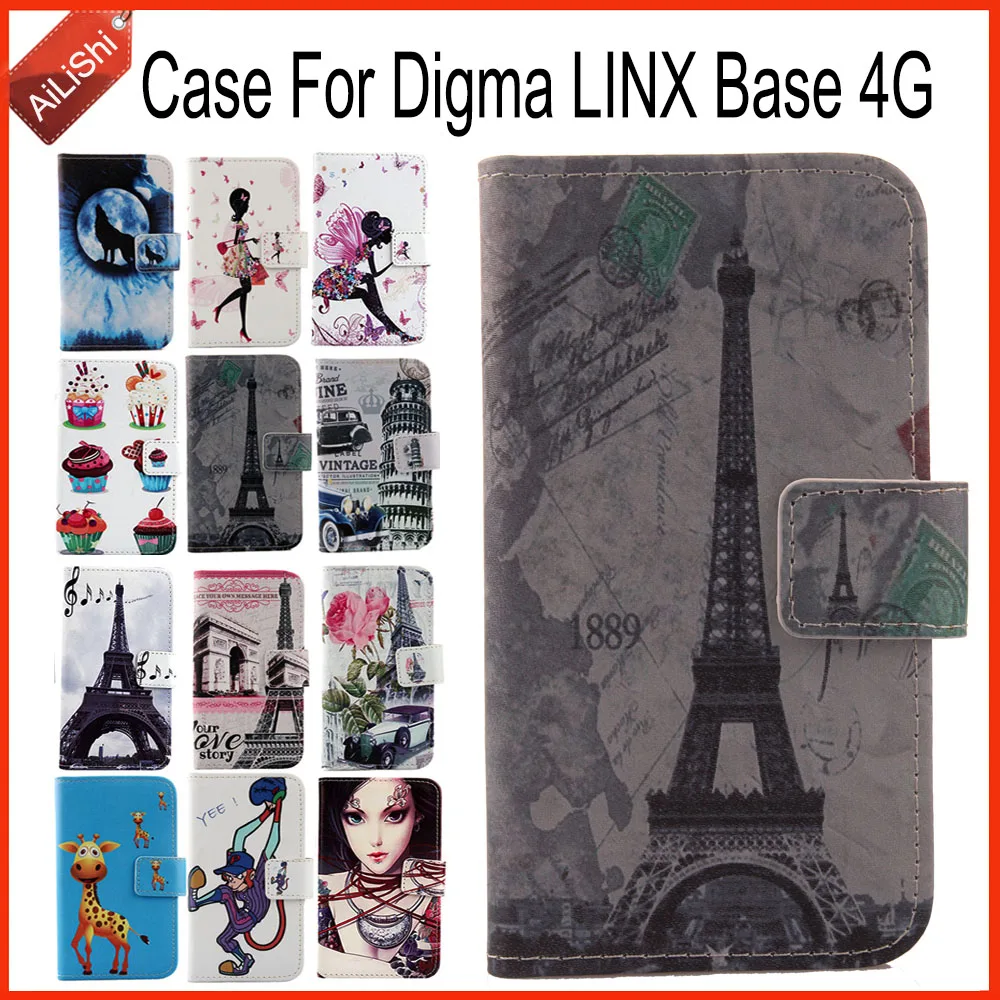 

AiLiShi Case For Digma LINX Base 4G Luxury Flip PU Leather Case LINX Base Digma Exclusive 100% Special Phone Cover Skin+Tracking
