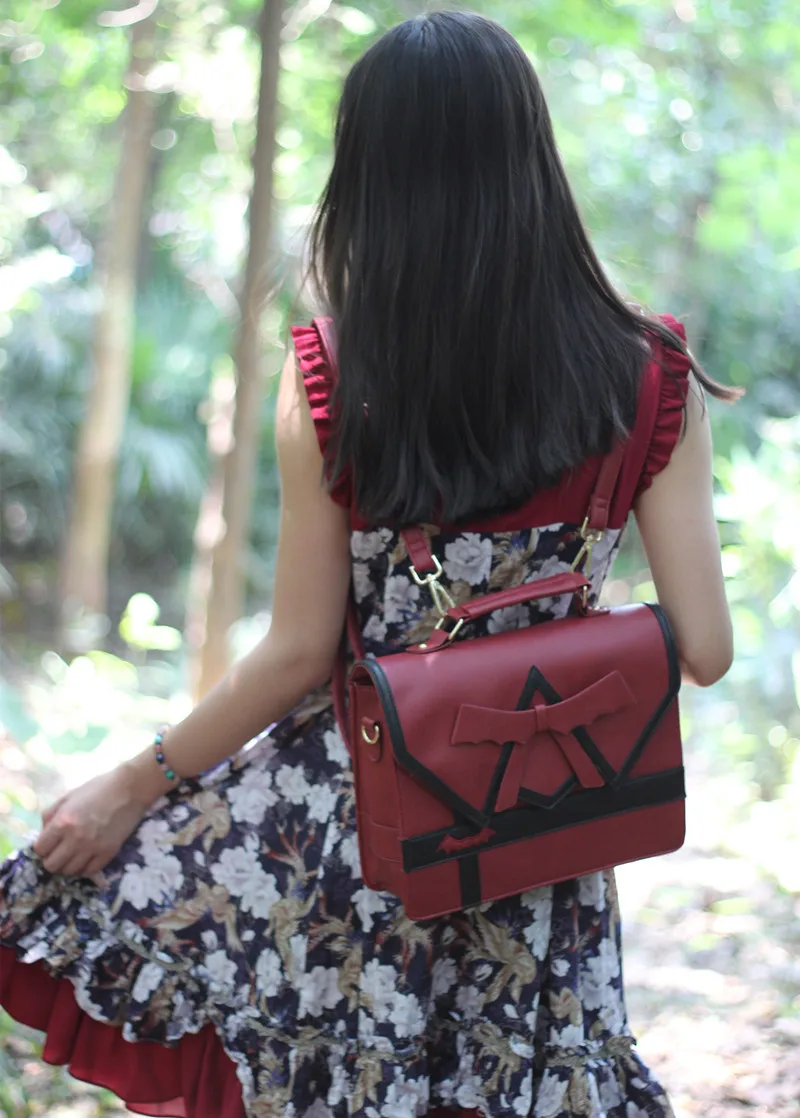 Японская женская сумка для девушек в консервативном стиле, сумка на плечо в стиле Лолиты с бантом, JK, Униформа, сумка-мессенджер, 3 варианта, рюкзак, школьная сумка