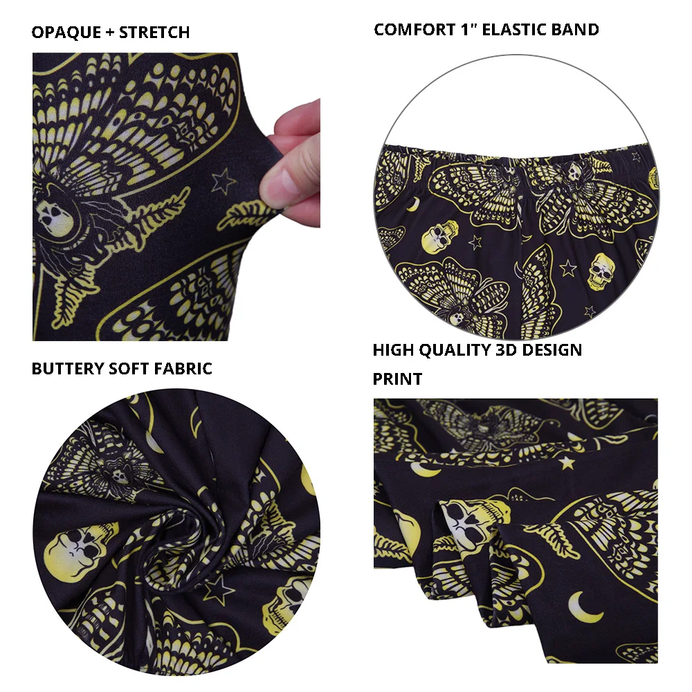 sugar skull printed leggings for women  (2)