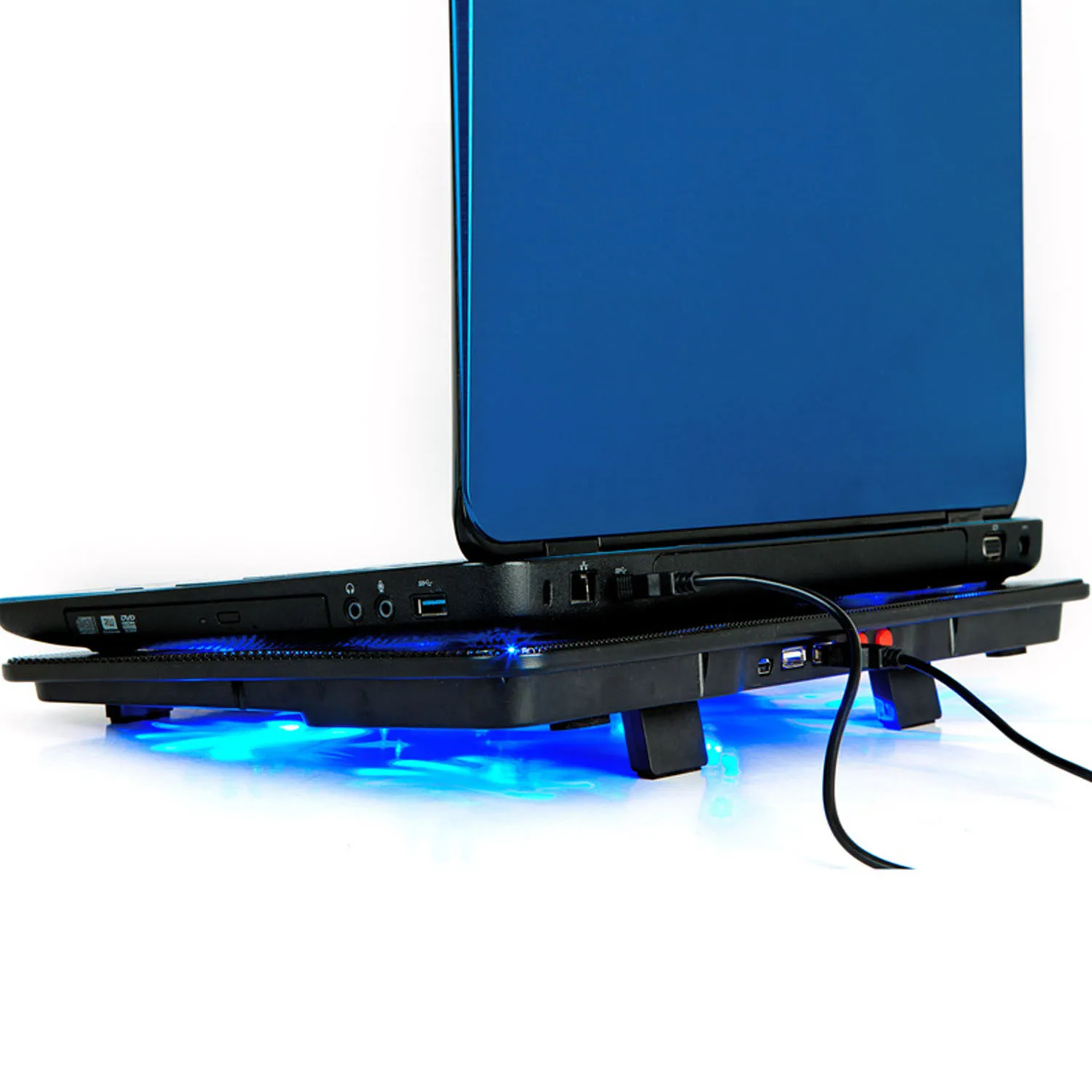 Besegad Портативная USB охлаждающая подставка ультра-тонкий тихий ноутбук охлаждающая подставка кулер с 5 вентиляторами для 15,6 дюймов