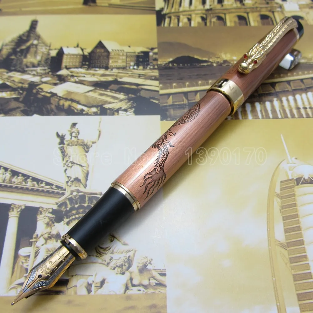 JINHAO K600 гравировка Дракон и клипса с драконом перьевая ручка металлическая подарочная ручка чернильная ручка