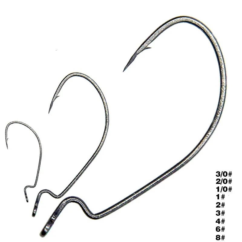 Fishing hooks 10pcs/lot jig head crank hook Bass fish hook for Soft Worm Bait Crankbait carp Fishing Tackle accessories Pesca
