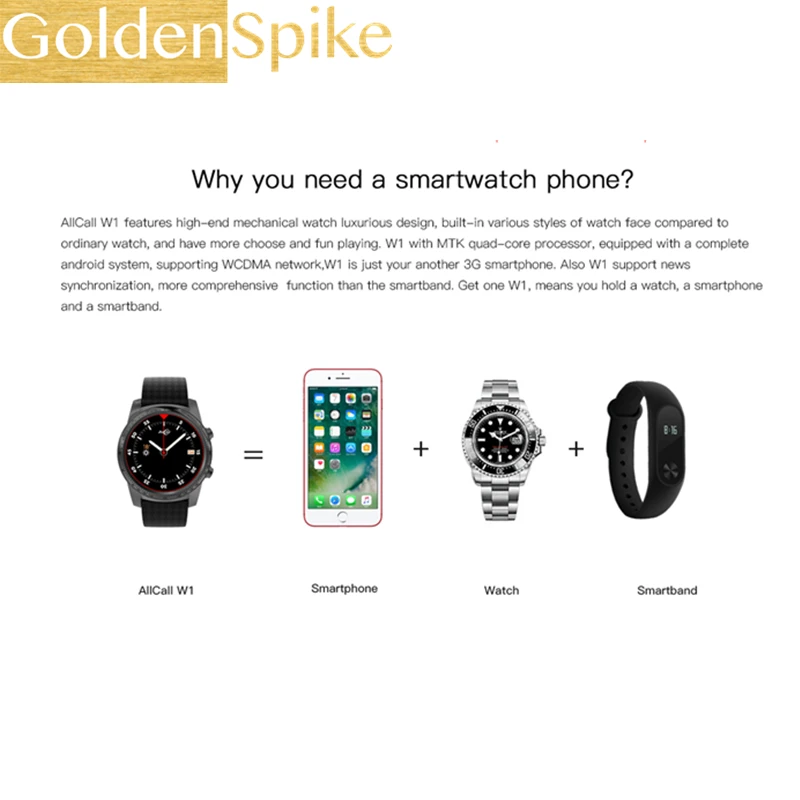 

W1 smart watch Android 5.1 operating system MTK6580 quad core 1.0GHz 2GB 16GB 400 mAh smart watch Google Play store map 3G GPS