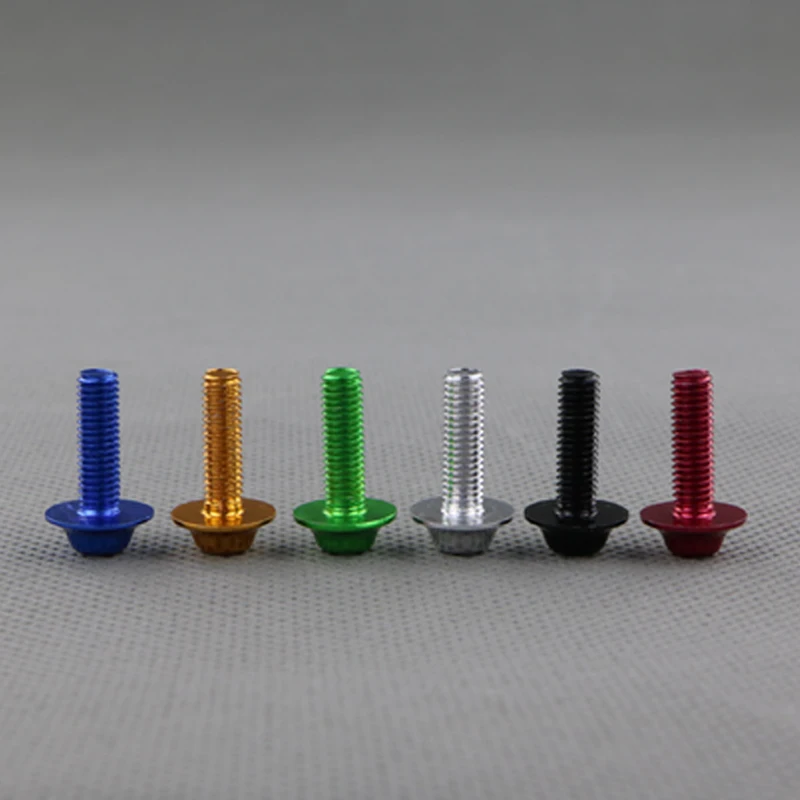 Motorcycle Aluminum Fastener Clips Screw Spring Nuts Bolts Kit 10Pcs