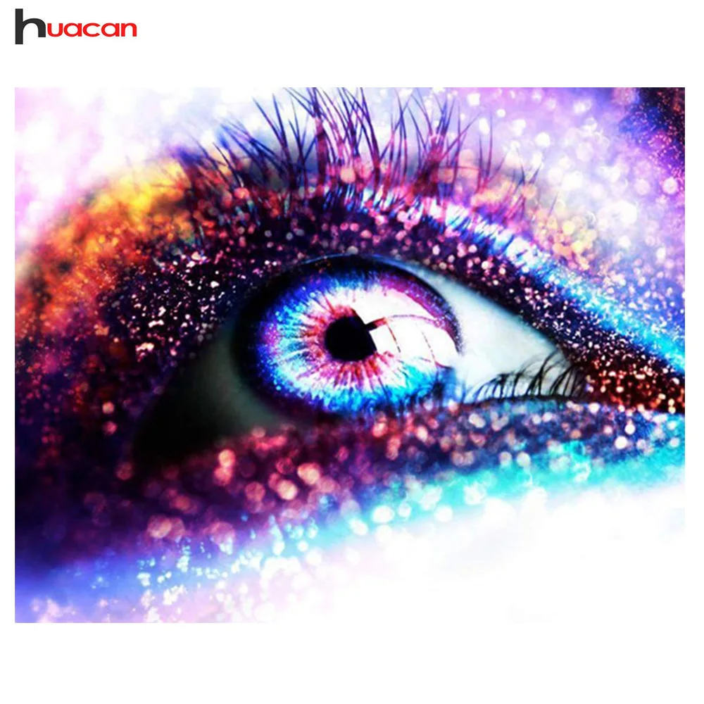 

HUACAN Diamond Painting Eye Handmade 5D Diy Diamond Embroidery Picture of Rhinestones Mosaic Painting Home Decor