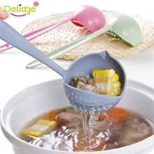 Delidge – cuillère à soupe à Long manche 2 en 1, passoire à louche en plastique pour la maison, passoire de cuisine, outil de table