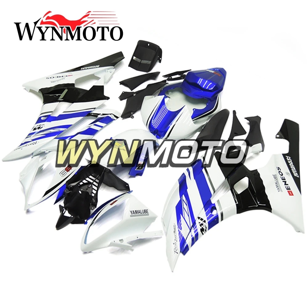 

Комплект обтекателей из пластика ABS для Yamaha YZF R6 2006 2007 06 07, обтекатели для мотоцикла, синие и белые