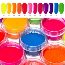 Лак для ногтей prorfessial женский многоцветный светящийся макияж неоновый пигмент Порошковые блестки для ногтей градиентные переливающиеся инструменты 19L0708