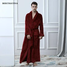 BERTHATINA зима осень толстые фланелевые мужские повседневные банные халаты мягкая мужская домашняя одежда мужские пижамы для отдыха пижамы
