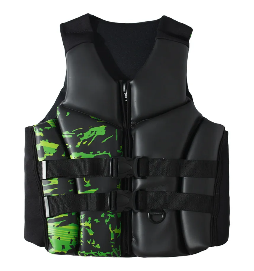 Купальный костюм спасательный жилет для серфинга на лодках водный морской спортивный жилет безопасности для взрослых - Цвет: BLACK GREEN