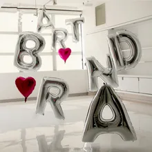 32 inches sliver Letter Foil Balloons inflatable Birthday Wedding party Decorations Letters balls Air Balloons Party  Supplies
