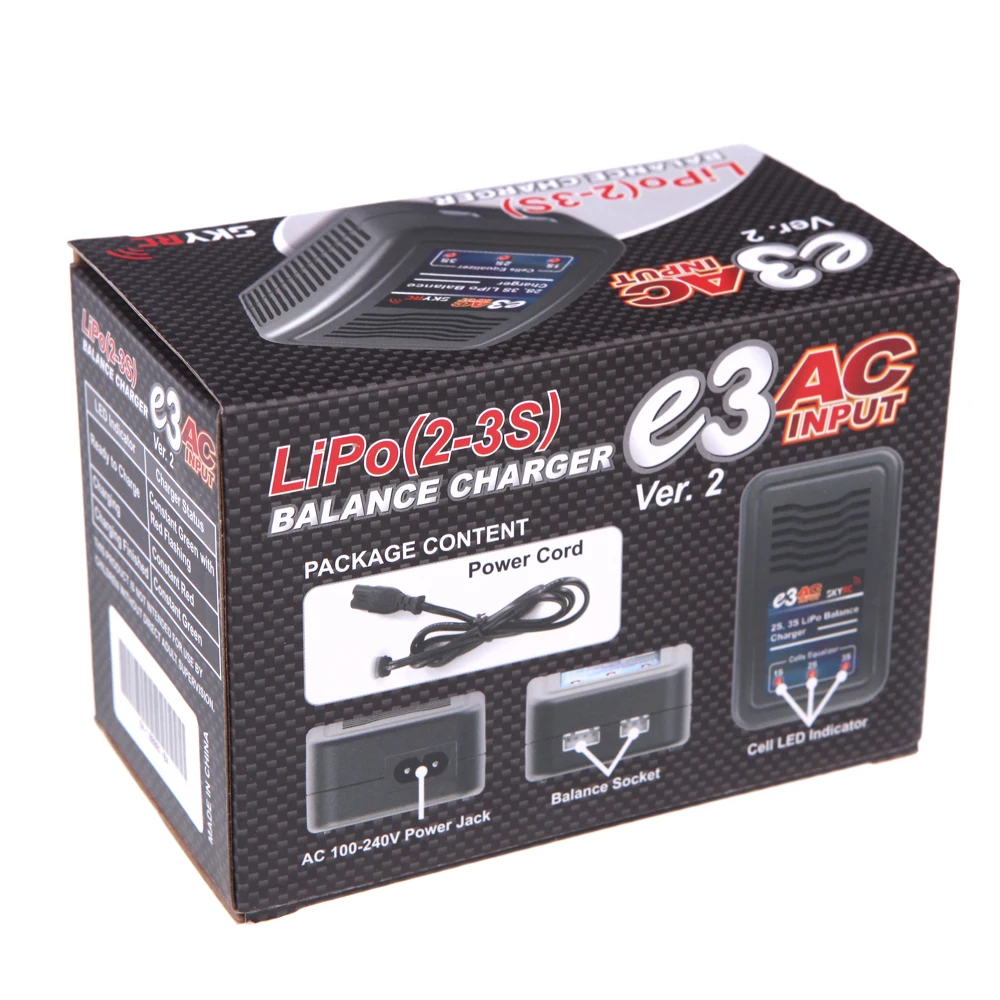 SKYRC E3 Charger 2S 3S LiPo Battery Balance Charger AC Input 110V-240V