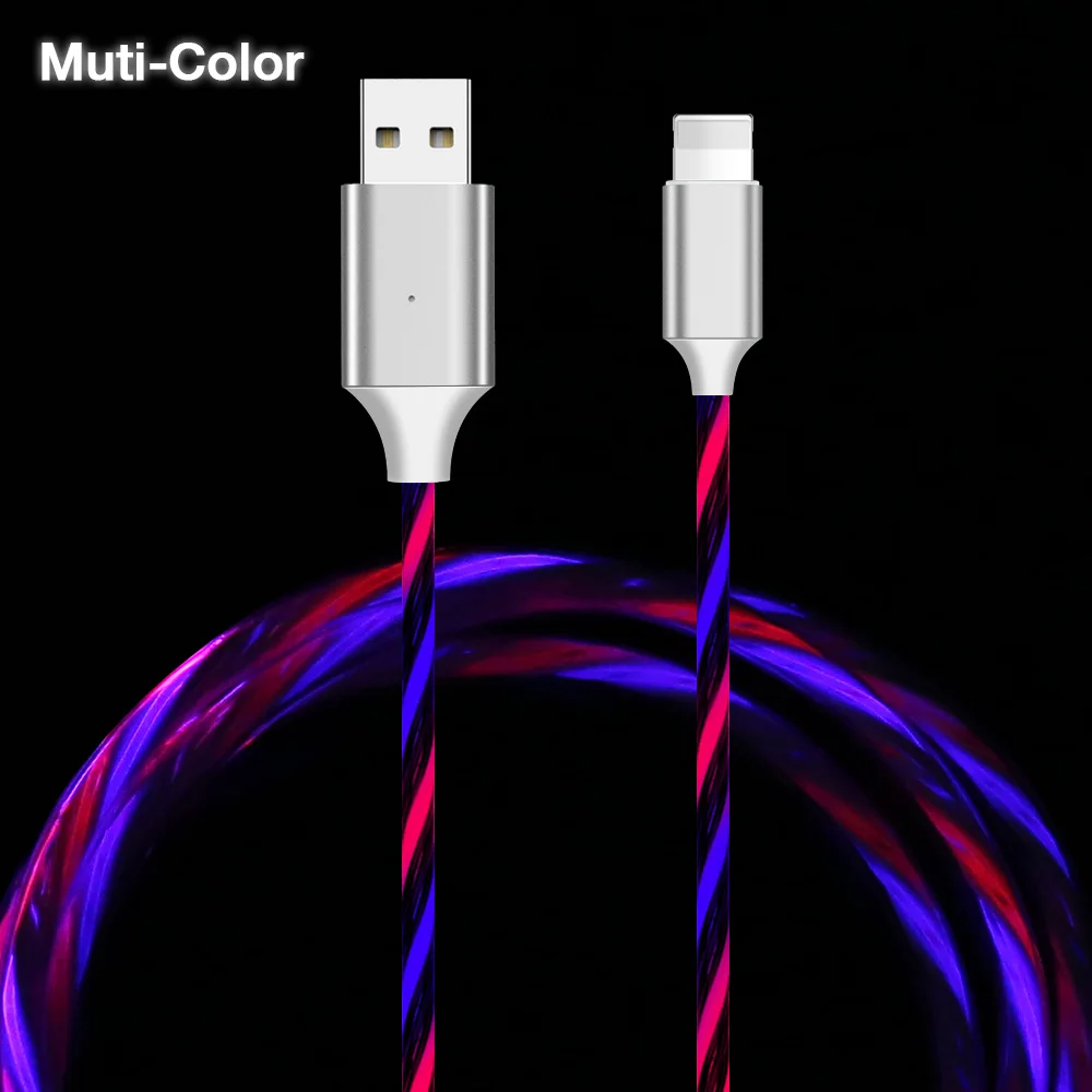 KISSCASE Универсальный Micro USB кабель для huawei Honor Xiaomi Redmi зарядный кабель синхронизации данных светильник Micro USB 1 м кабель для Android - Цвет: Colorful