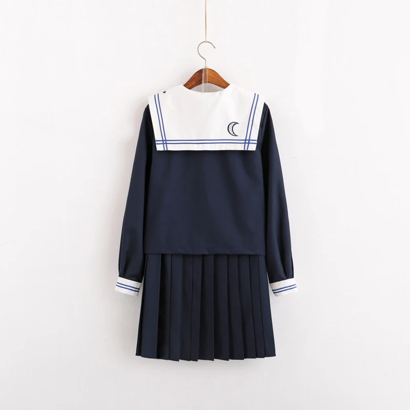 UPHYD Новое поступление Звездная вышивка школьная форма темно-синий моряцкий костюм японская форма для старшей школы для девочек