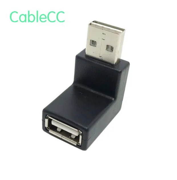 

USB 2.0 A type Male to Female Extension Adapter Down & Up Angled 90 Degree Reversible Design