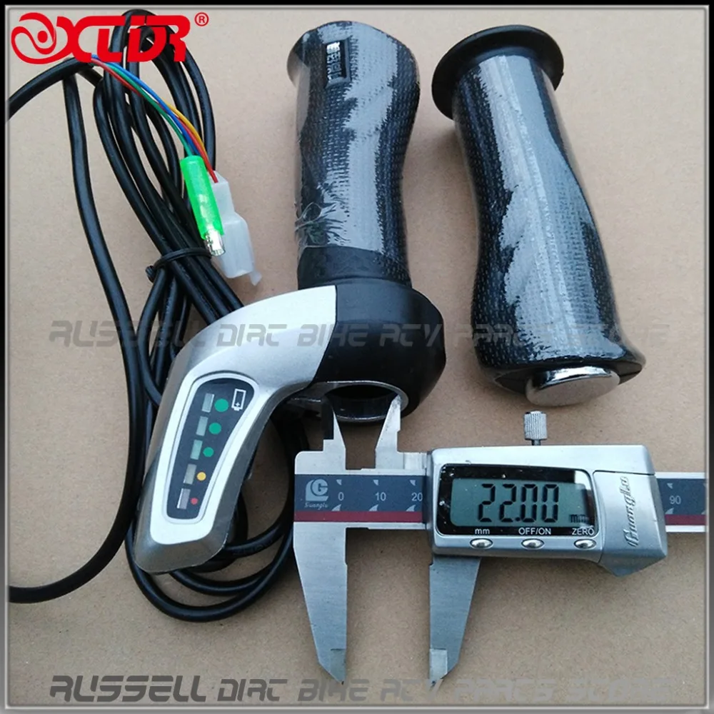48V Electric Scooter Twist Throttle Grips Power Display Switch LED Indicator