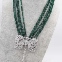 5 рядов зеленого нефрита круглые+ пресноводный жемчуг белое ожерелье 19 дюймов бусы природа FPPJ женщина