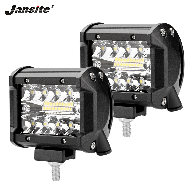 

Jansite 4" LED Light Bar Work Light Triple Row 60W IP67 Wide View Combo Beam Pod Lights Offroad Vehicle ATVs Truk Super Bright