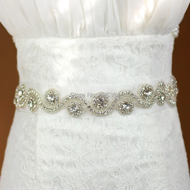 Crystal Rhinestone Ribbon Bridal Belts Sash Wedding Girdle Bridal