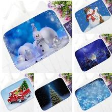 Нескользящий коврик для ванной, коврик для ванной комнаты, Рождественский HD Санта-Клаус, снеговик, принт, Нескользящий Впитывающий Коврик для ванны, домашний декор