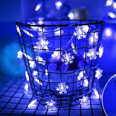Сказочная Рождественская елка DIY 3 м, 5 м, 6 м, 60 светодиодных гирлянд, снежные огни, новогоднее праздничное украшение, гирлянда со звездами, вечерние гирлянды, Декор для дома - Цвет: 5m snow light blue