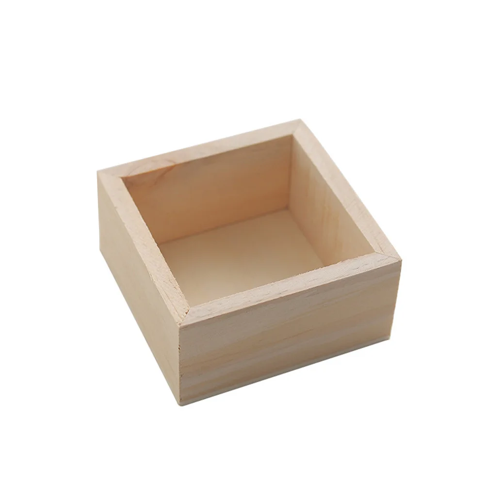 

1 Pc Succulent Pot Wooden Square Mini Desktop Multi-Function Planter Flowerpot Storage Box For Cactus Bonsai Planting