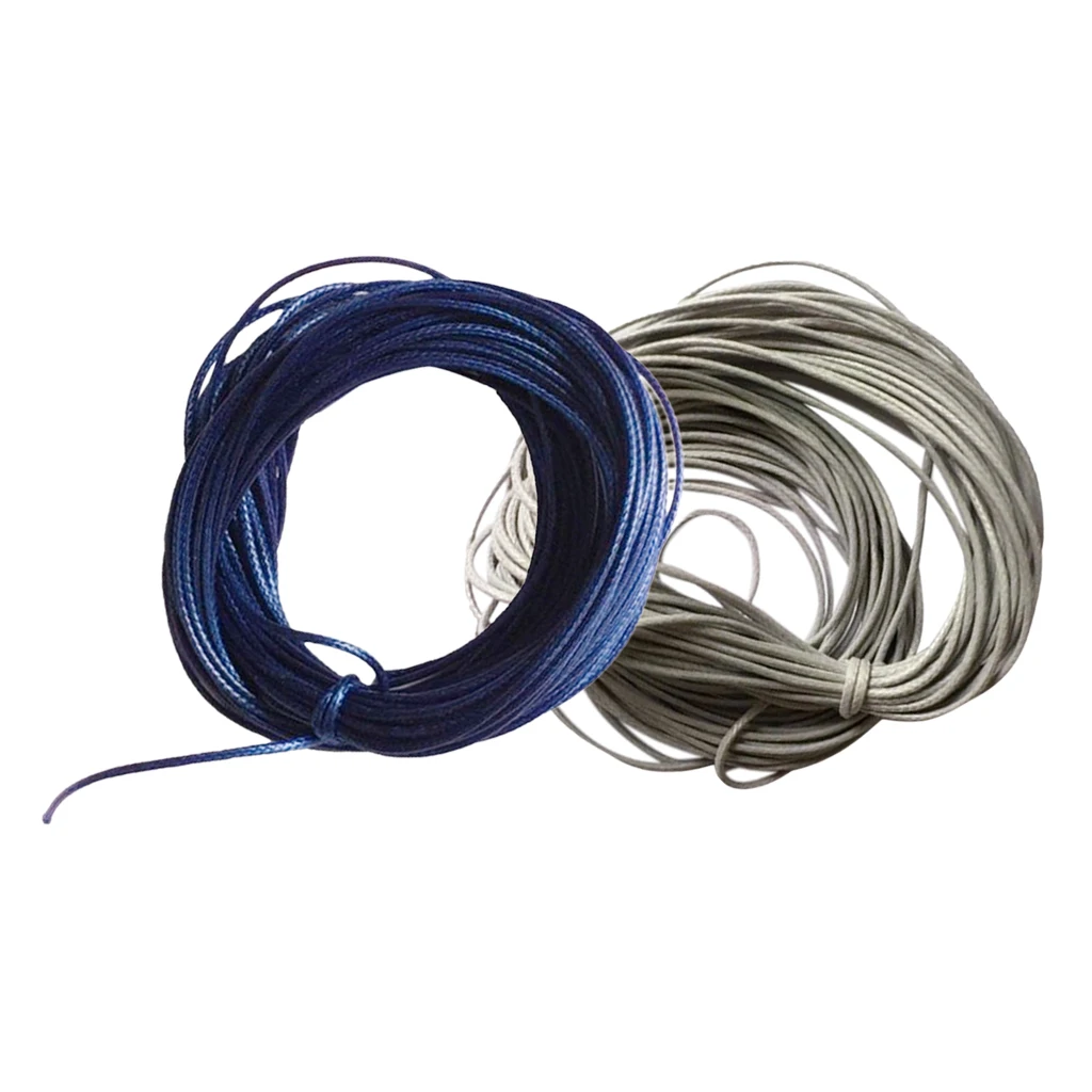2 Piece 10 Meters Waxed Nylon String Rope for DIY Necklace Bracelet 1mm Grey Blue