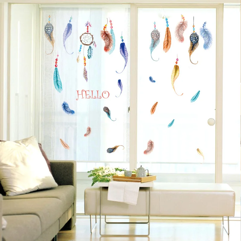 Feather Wallpaper Stickers Creative Room Self Adhesive Feather Wallpaper Stickers Creative Room Self Adhesive Living Wall Bedroom Bedside Decoration In From Home