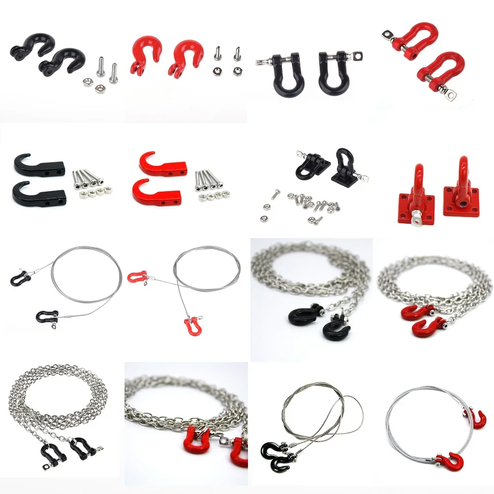 

1/10 RC Metal Tow Hook Chain for 1:10 RC Rock Crawler Traxxas TRX-4 Axial SCX10 90046 Wraith D110 D90 TF2 Tamiya CC01